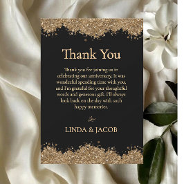 Golden Wedding Anniversary Gold Faux Glitter Tack Kort