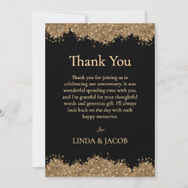 Golden Wedding Anniversary Gold Faux Glitter   Tack Kort