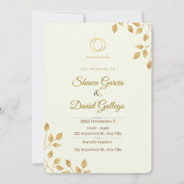 golden wedding invitastion tamplet inbjudningar