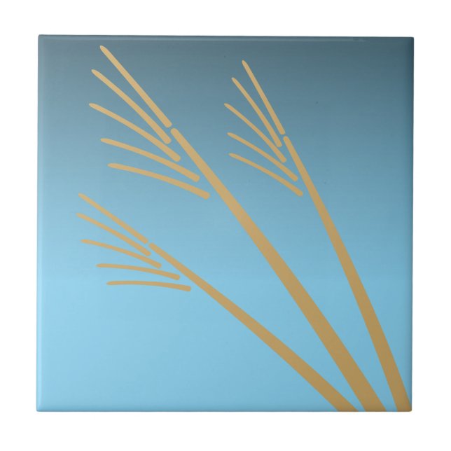 Golden Wheat Harvest Dawn Frieze Mönster Kakelplatta (Framsidan)