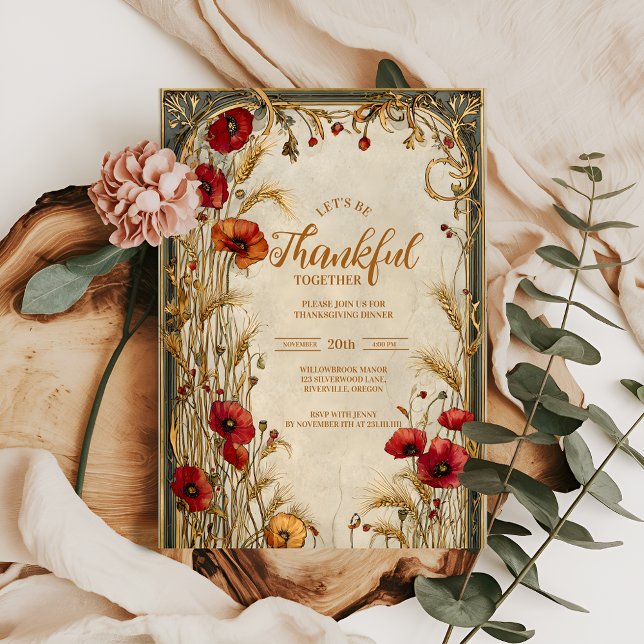 Golden Wheat Thanksgiving Firande Inbjudningar (Skapare uppladdad)