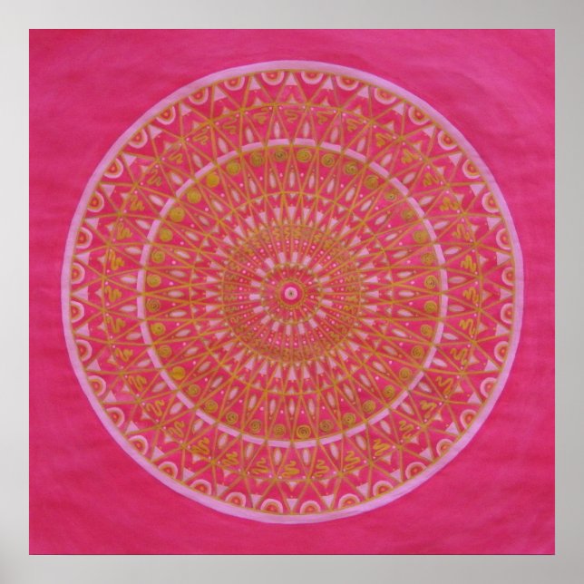 Golden Wheel Mandala Poster (Framsidan)