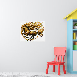 Golden Whirlwind - Regal Horse i Rörelse Poster