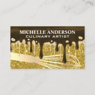 Golden Whisk Chocolate Guld Glitter Drivrutiner Visitkort