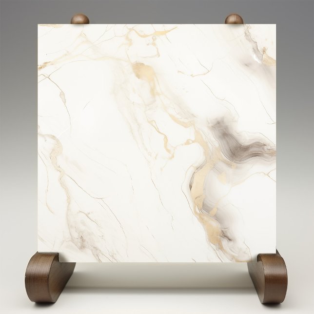Golden Whisper Cream Marble Illusion Kakelplatta (Skapare uppladdad)