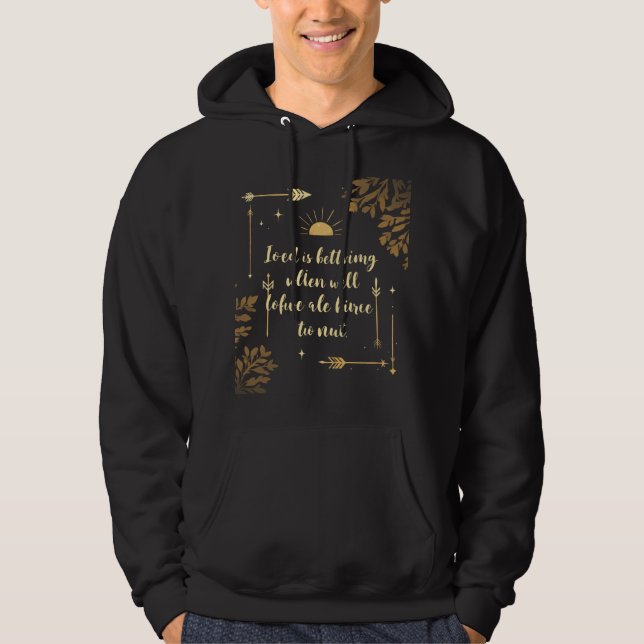 Golden Whispers: Mystical Elegance Hoodie (Framsida)