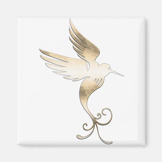 Golden White Bird Magnet (Framsidan)