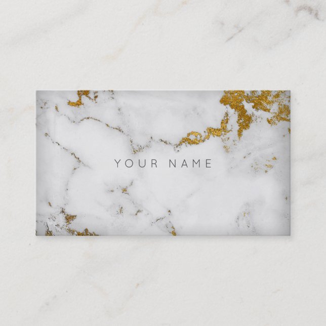 Golden White Grått Marble Vip Affärskort Visitkort (Framsida)