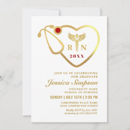 Golden White Modern Nursing School Studenten Inbjudningar