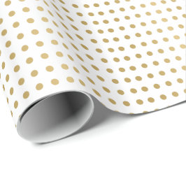 Golden & White PolkaDots Mönster Presentpapper