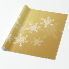 Golden White Snöflingor - minimalistisk jul Presentpapper