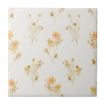 Golden Wildblommor Speckle Ceramic Tile