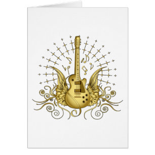 Golden Winged Guitar Hälsningskort