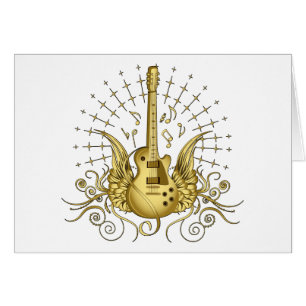 Golden Winged Guitar Hälsningskort