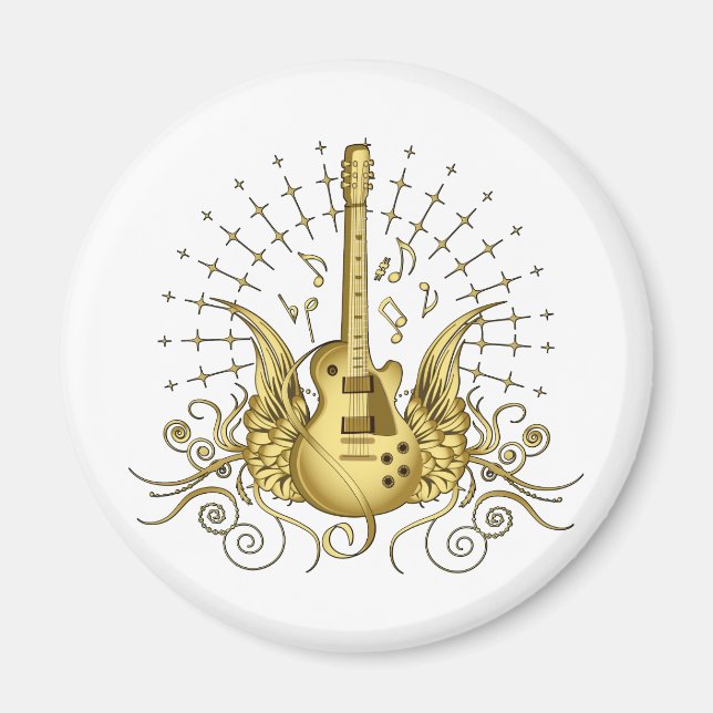 Golden Winged Guitar Magnet (Framsidan)