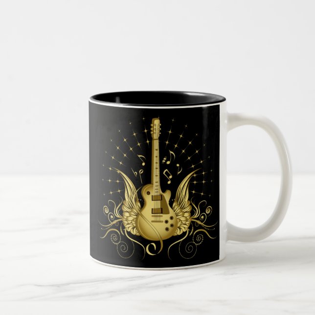 Golden Winged Guitar Två-Tonad Mugg (Höger)