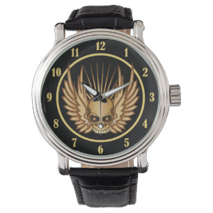Golden Winged Skull Armbandsur