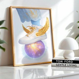 Golden Winged Sneaker på lowing Orb Poster