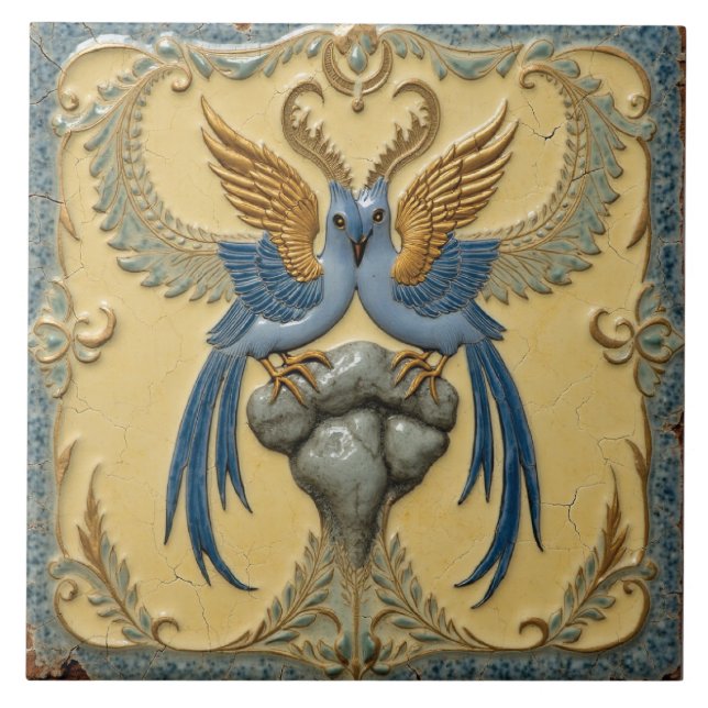 Golden-Winged Songbird Kakelplatta (Framsidan)