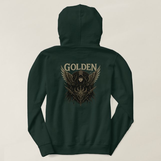 Golden Winged Warrior-huvtröja  Hoodie (Design baksida)