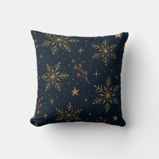 Golden Winter Glow Pattern | Holiday Kudde
