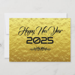 Golden wish card New Year with arabesque Julkort
