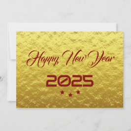 Golden wish card New Year with tree stars Julkort
