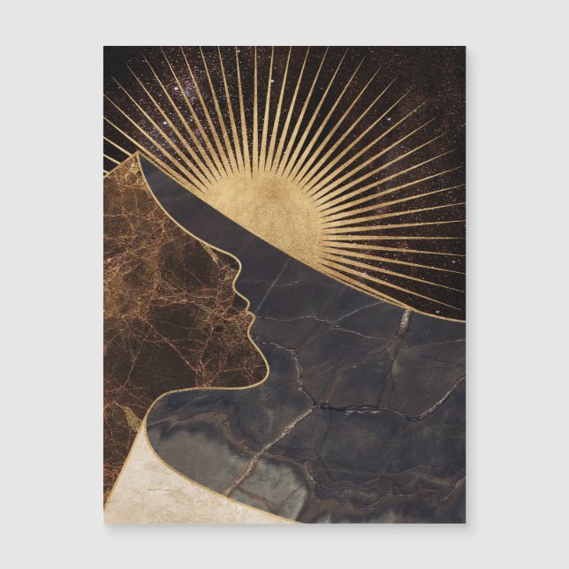 Golden Woman Illusion med Sol och Marble Struktur (Framsida)
