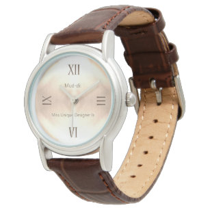 Golden Wood RN Brown Leather Watch Armbandsur
