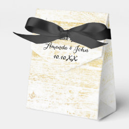 Golden Wood White Black Wedding Favor Tack Presentaskar