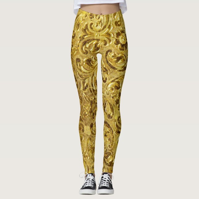 Golden World - Power Yoga Leggings (Framsida)