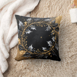 Golden Wreath Glamour Throw Pillow Kudde