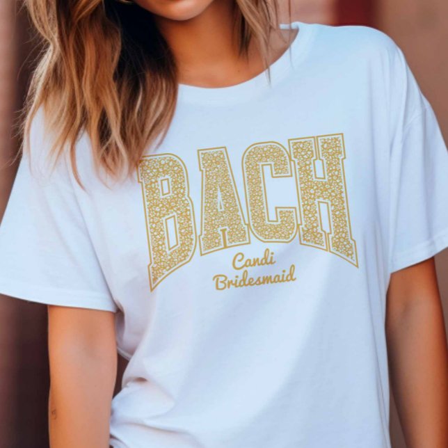 Golden Yellow Floral BACH Party Bridesmaid T Shirt (Skapare uppladdad)
