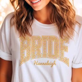 Golden Yellow Floral BRIDE Wedding Bridal Shower T Shirt