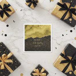 Golden Yellow Gold Glitter Abstract Watercolor  Pappersservett