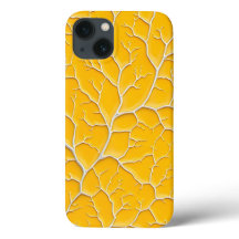 Golden Yellow iPhone Case Vein Design Bold