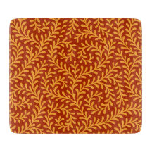 Golden Yellow Leafy Vine Pattern 