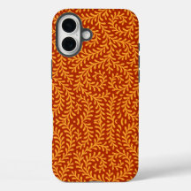 Golden Yellow Leafy Vine Pattern 