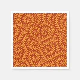 Golden Yellow Leafy Vine Pattern  Pappersservett