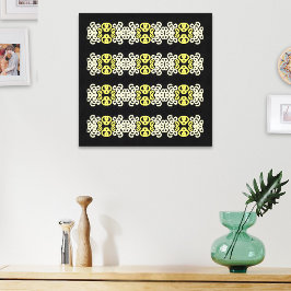 Golden Yellow Ornamental Stripe Seamless Pattern Canvastryck