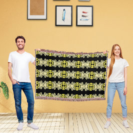 Golden Yellow Ornamental Stripe Seamless Pattern Filt