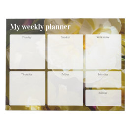 Golden Yellow Tulip Weekly Planner Anteckningsblock