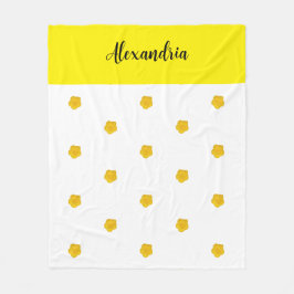 Golden Yellow Wildflower Photo Name Monogram Fleecefilt