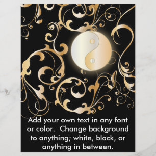 Golden Yin & Yang Blommigt Design