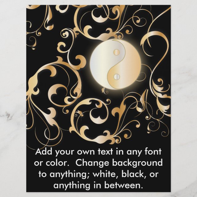 Golden Yin & Yang Blommigt Design (Framsida)