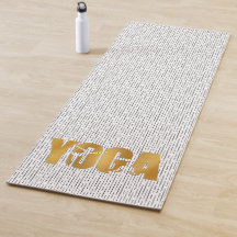 Golden YOGA-text med Silhouette på Black Rand
