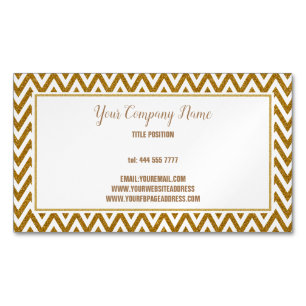 Golden Zigzag Glitter Magnetiska Visitkort