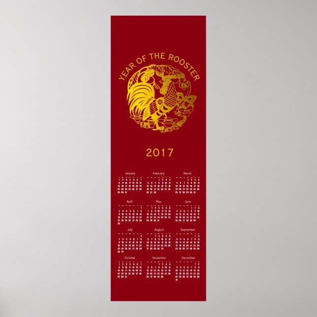 Golden Zodiac 2017 Tupp-kalendern poster (Framsidan)