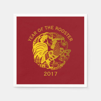Golden Zodiac 2017 Tupp Year papper napkin Pappersservett