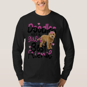 Goldendoodle Är En Tjejs Bästa Vän Hund Söt Guld T Shirt